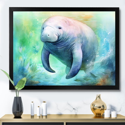 Gentle Manatee I - Art mural lamantin