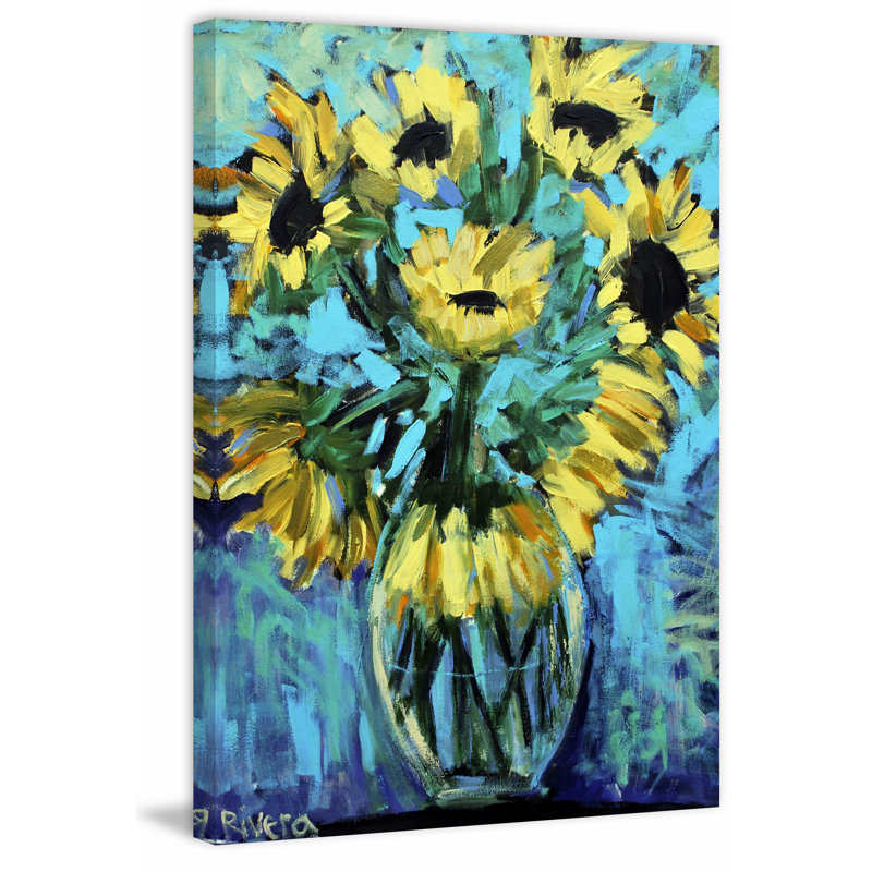 " Modern Sunflowers " by Michelle Rivera, 18" H x 12" W x 1.5" D