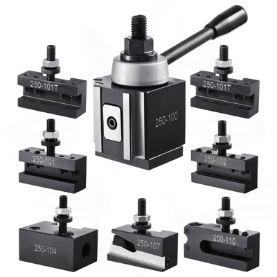 Ensemble de poteaux pour outils à changement rapide 8 pièces pour porte-outils pour mini tour de 6 à 12 po