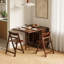 Fully Assembled Solid Wood Folding Dining Table With 4 Chairs, Walnut Finish, 2 Drawers And Casters-392044244