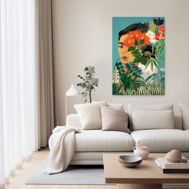 Frida In Henri'S Garden Abstract Flower Landscape Wall Art Print 1 Piece Wrapped Canvas Wall Art, 152.4cm H x 101.6cm W