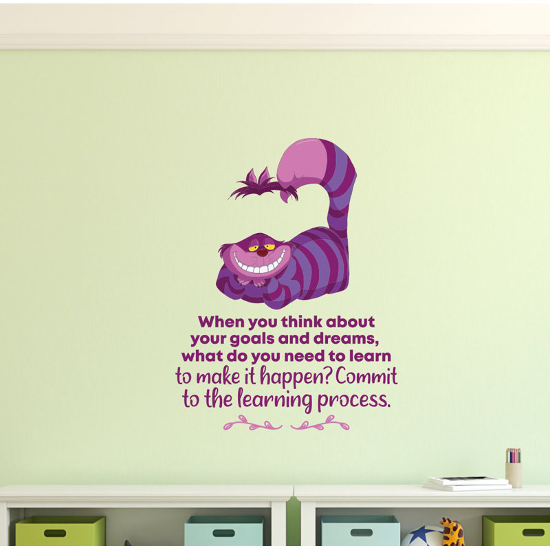 Adhésif décoratif en vinyle « Cheshire Cat Alice Learning », H 30 po x l 27 po