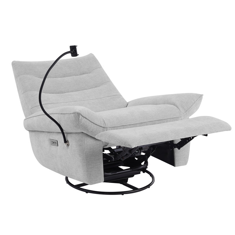 Upholstered Power Recliner, Gray