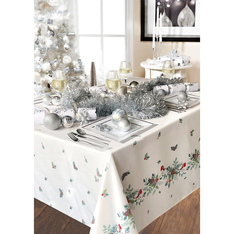 Robin Christmas Table Cloth 52 X 70", 52cm W x 108cm L