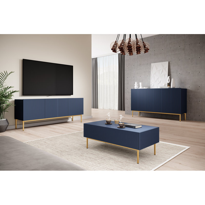 150cm Sideboard, Blue/Gold