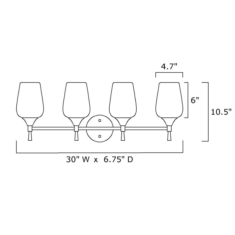 Letesha 4 - Light Dimmable Vanity Light, Brushed Nickel