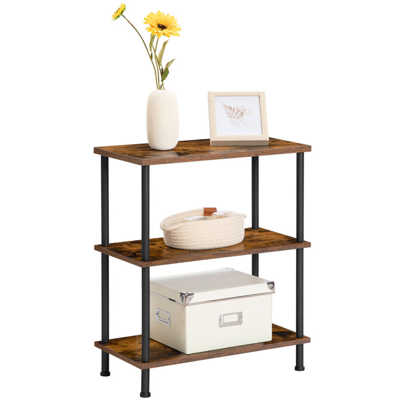 Reggis 24.4'' Tall Side Table, Rustic Brown