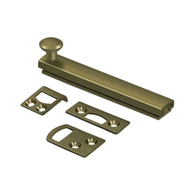 Brass Latch/Catch/Bolt, Antique Brass, 1.9375" H x 4" W x 1.5625" D