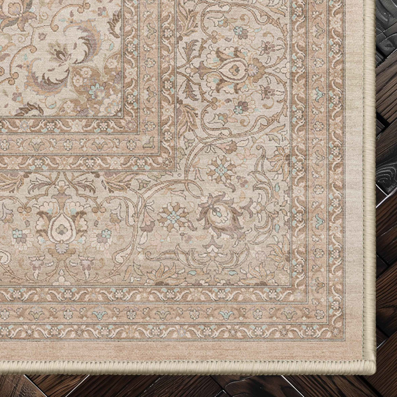 Tapis espion à motif de médaillons vintage Espy, Rectangle 5 pi 3 po x 7 pi 3 po
