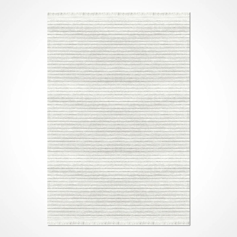 Tapis crème moderne en polyester Madiera facile à nettoyer, 4 pi x 4 pi