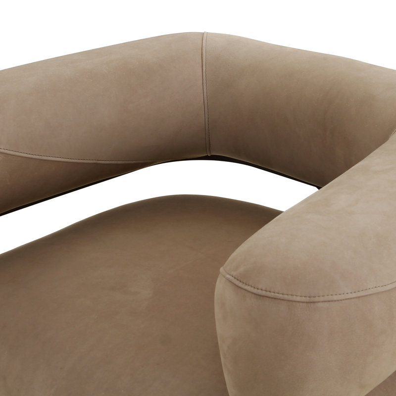 Gareth Swivel Barrel Chair, Nubuck Silver