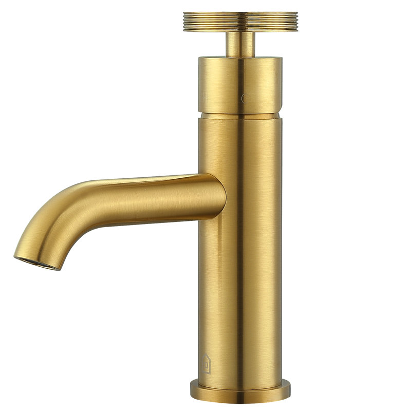 Nova Single-Hole Single-handle Bathroom Faucet, Brushed Titanium Gold