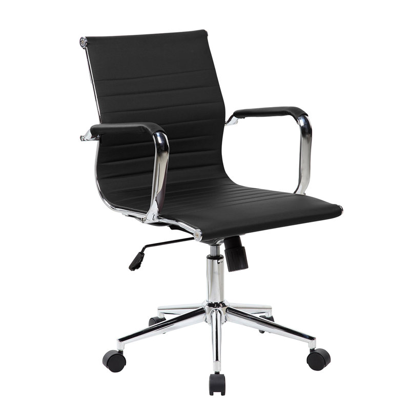 Fauteuil de direction à dossier moyen Techni, noir