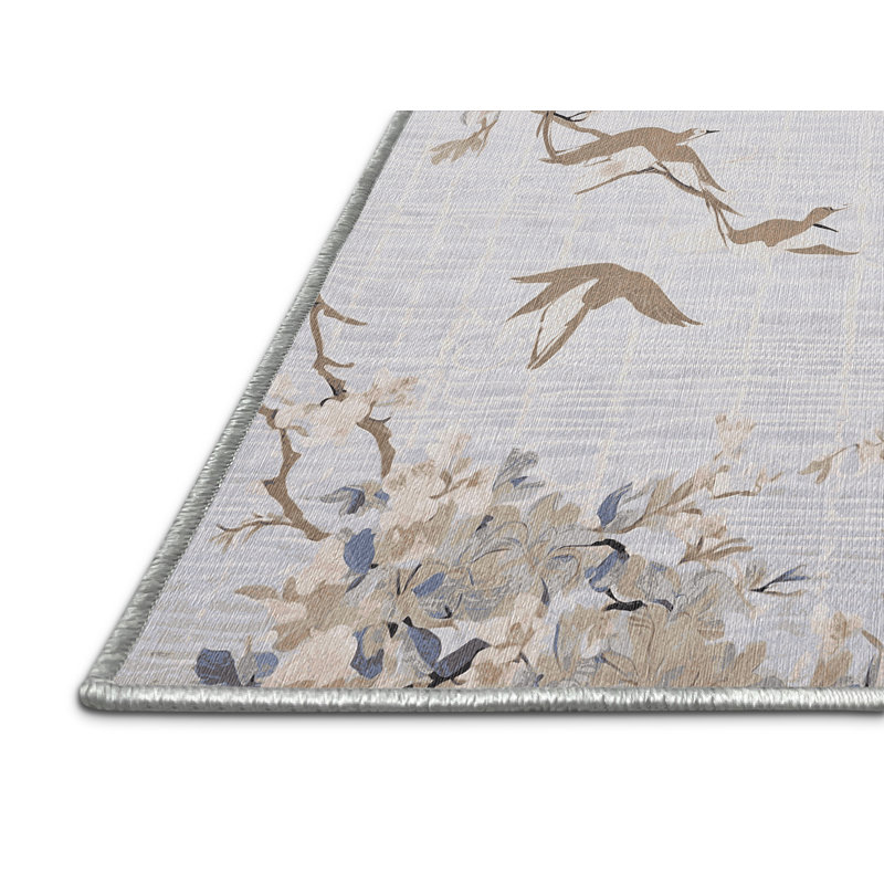 Machine Washable White Area Rug, Rectangle 7' x 10'