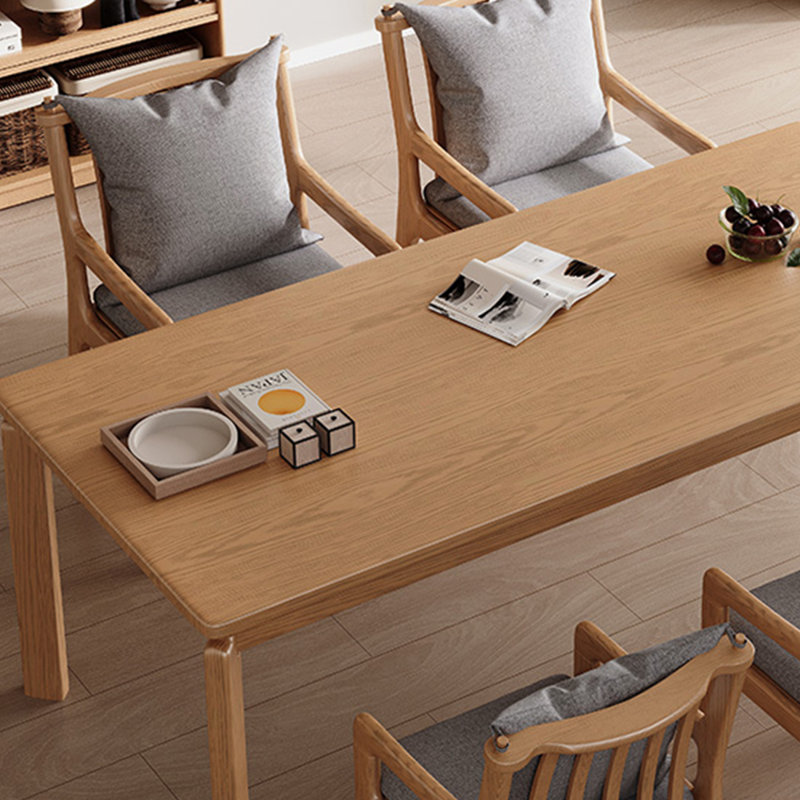 Table de salle à manger moderne en bois massif., H 29,53 po x L 78,74 po x l 35,43 po, Brun noyer