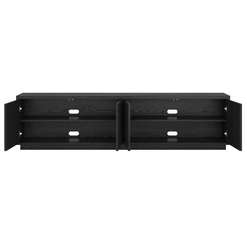 Hanson Rectangular Fluted TV Stand for TV's up to 85", Espresso Wood