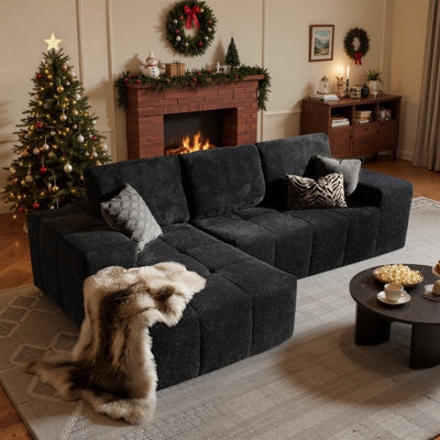 114'' L-Shaped Cloud Sectional Sofa with Chaise