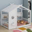Lit sur pied pour enfant, lit Montessori pour enfants avec tablette de rangement, lit de jeu avec toit-58022010-58022011