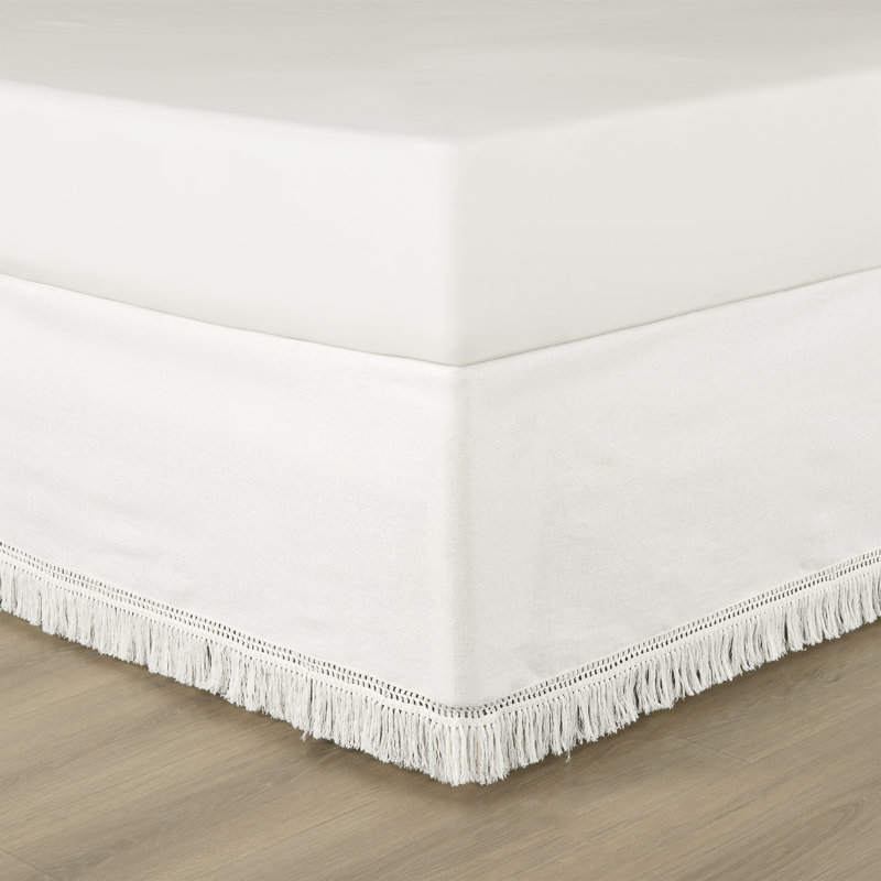Pleated Bed Skirt, Queen, Pure white