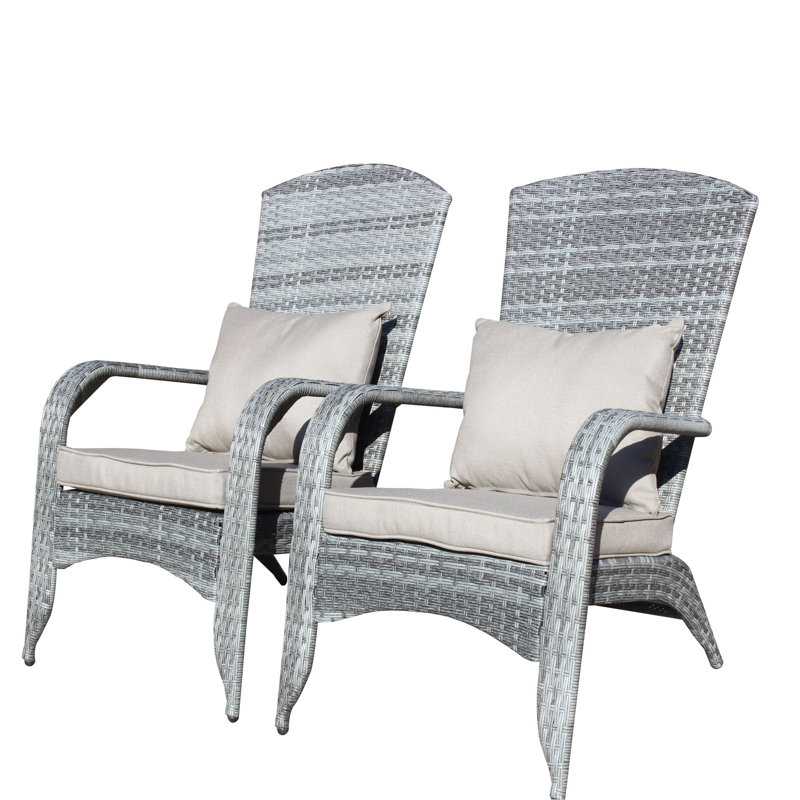 Chaise de patio avec coussins (coussin gris)