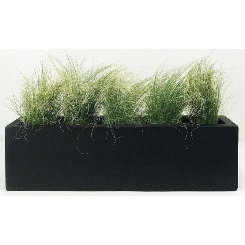 Window Flower Box Planter, Frostproof Outdoor Plant Pot, Narrow Garden Planter with Drainage Holes, Concrete Effect Windowsill Planter