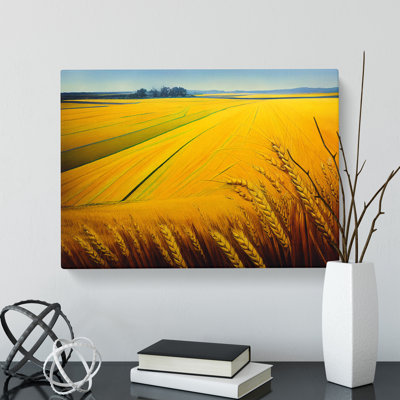 Mysterious Wheat Field - Wrapped Canvas Painting