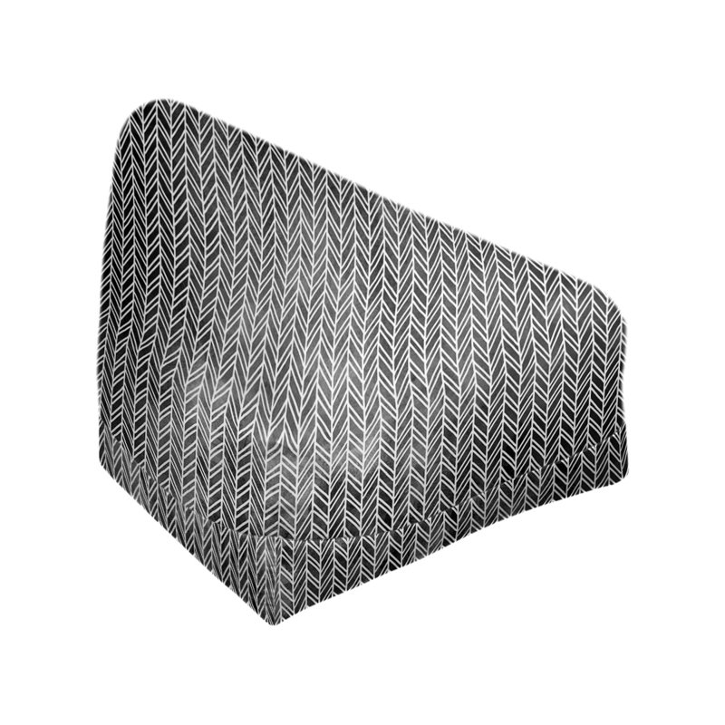 Sac de pois Leffel, H 27 po x l 30 po x P 25 po, Housse de pouf, Noir / Blanc