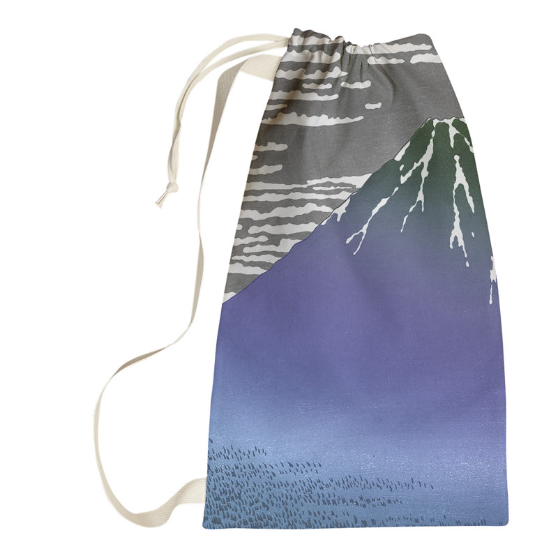 Sac à linge fin vent Katsushika Hokusai, Grand (H 76,5 po x l 29,5 po x P 1,5 po), Bleu
