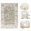 Tapis floral imprimé botanique rétro taupe vieilli-1051780301-1051780303