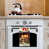 Red Fireplace Snowman Motif