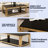 Rectangular Double-Layer Glass Top Coffee Table with Metal Frame