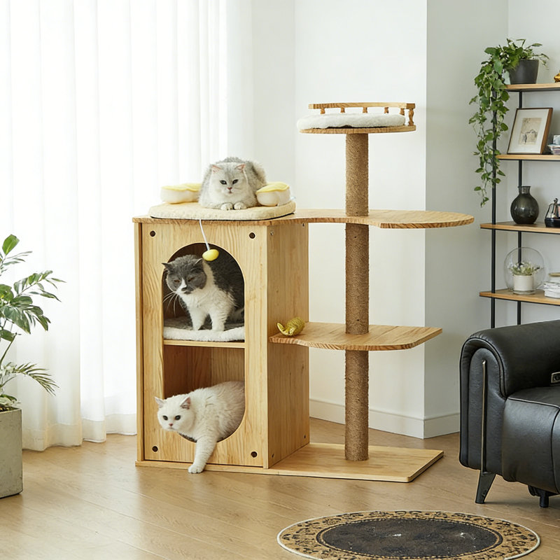 Solid Wood Creative Cat Climbing Frame