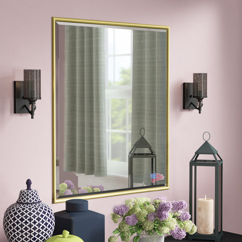 Derosier Metal Flat Wall Mirror, 40" H x 34" W