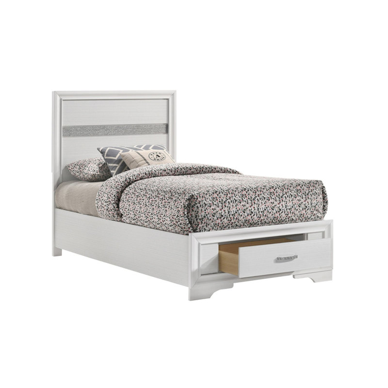 Lit avec rangement Deantown, Simple, Blanc
