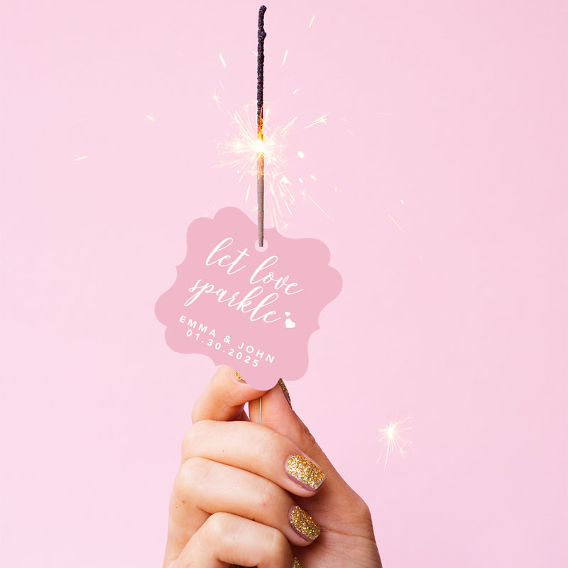 Cadre personnalisé sur mesure Let Love Sparkle, Rosé