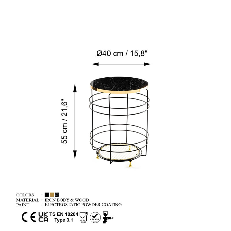 Glorias Drum End Table
