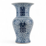 Blue and White Porcelain Mantel Flower Vase