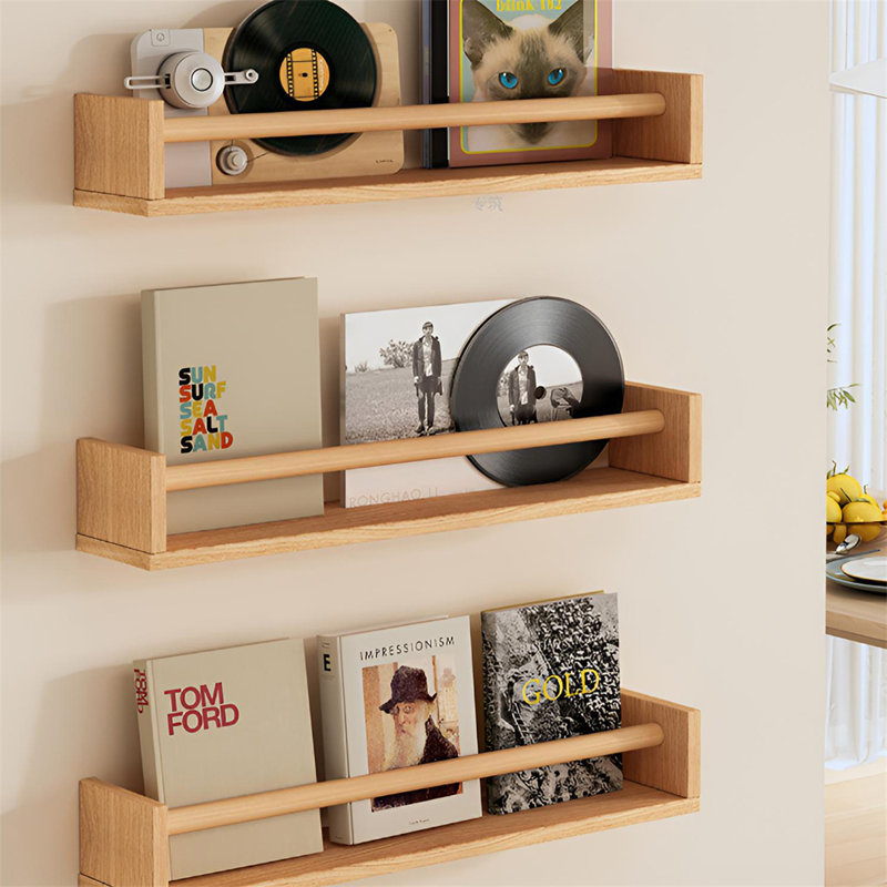 Solid Wood Wall-Mounted Shelf, 3.34'' H x 15.74'' W x 4.33'' D