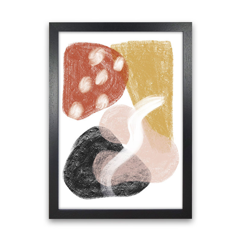 Dalia Chalk Mix Match Shapes by Pixy Paper - Print, 42cm H x 29.7cm W x 3cm D, Black Framed