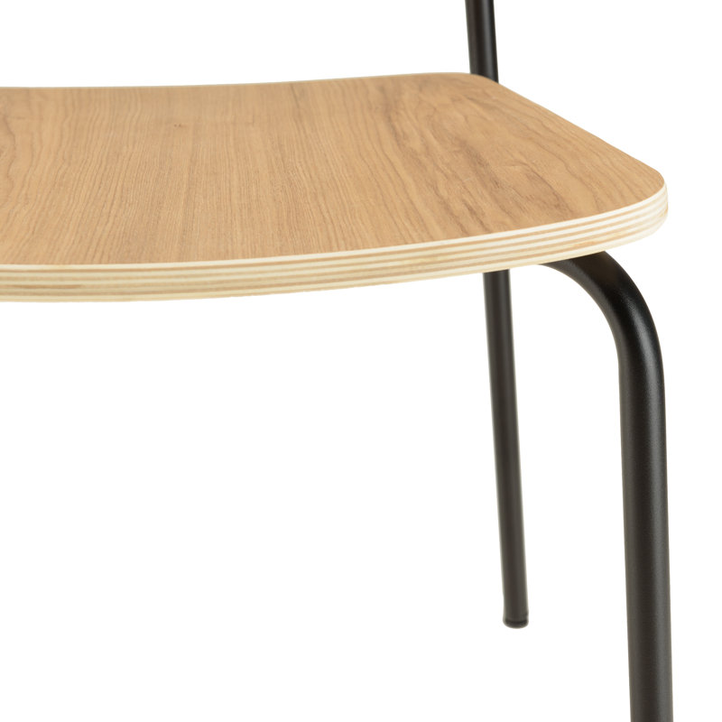 Cedric 45cm H Stacking Side Chair, Black