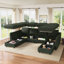 Canapé-lit modulaire en forme de U avec rangement Tremee - vert-581592092