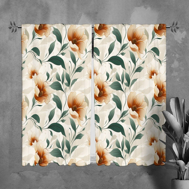 Rideaux à motif floral - 6125, L 40 po x L 61 po