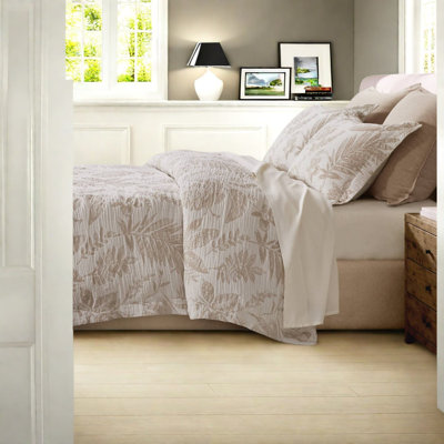 Premium Cotton Jacquard Bedding Sets, King Cal King Botanical Duvet Set