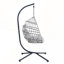Chaise suspendue en fer robuste avec tissage en osier-306305942