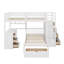 Lit superposé double au-dessus de simple avec bureau, tiroirs et tablettes-718450005