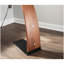 Lampe sur pied de style Mid-Century moderne en bois de noyer et lin noir