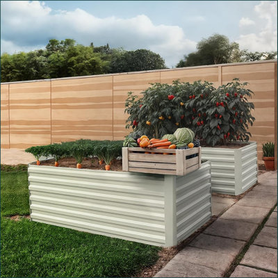 2pcs 6x3x2ft Metal Raised Garden Bed, Deep Root Planter Box For Vegetables, Flowers, Herbs- Large Metal Raised Garden Bed Kit Outdoor