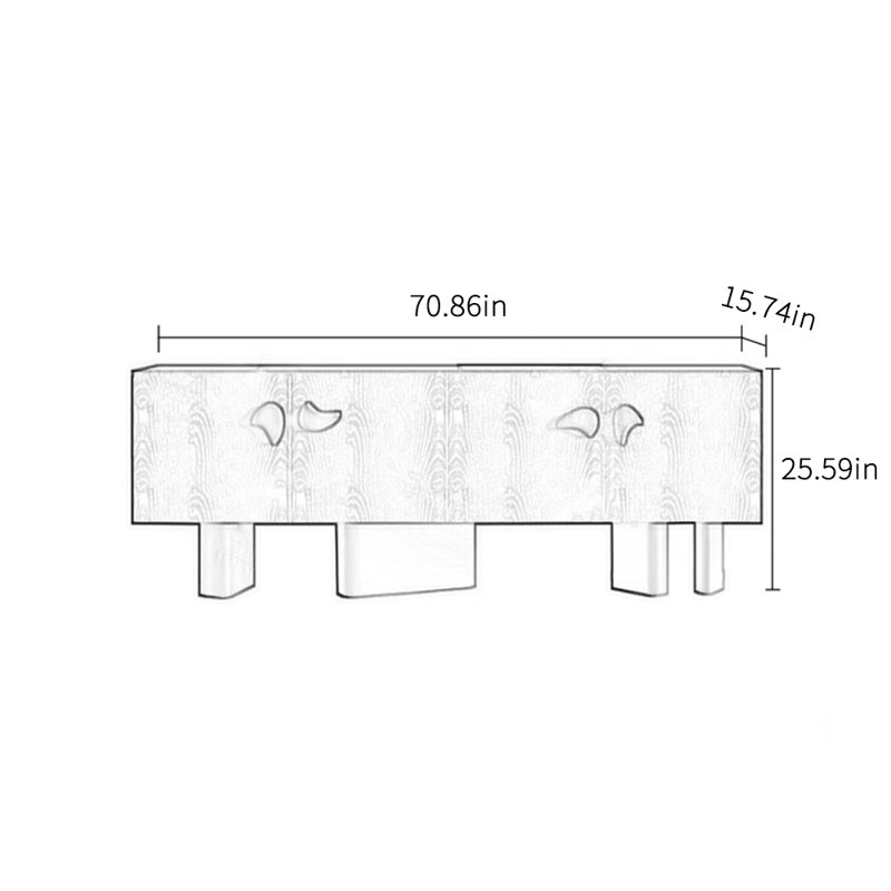 Meuble télé à niche contrastante, H 24,4 po x L 70,86 po x l 15,74 po