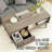 39" Mid-Century Modern Coffee Table with Storage Drawer & Open Shelf, Fluted 2-Tier Rectangle Table with Wooden Legs