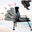 Chaise longue de camping inclinable - Coussins confortables, réglables, + noir + gris portatif inclinable à 360 degrés, réglable